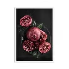 DIHANSM Kunstdruck auf Leinwand, Küchenposter mit Granatapfel- und Heidelbeermotiv, Wandbild, Ästhetik, Leinwanddruck, Gemälde, Poster, Heimdekoration (50 x 70 cm x 2 Stück/ungerahmt)
