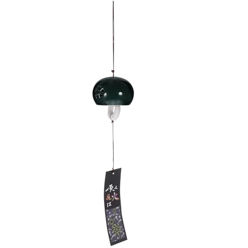 iplusmile Carillon à Vent en Céramique Style Japonerie Noir Pendentif de Cloche, Son Relaxant, Décoration Chic pour Jardin ou Fenêtre Extérieure
