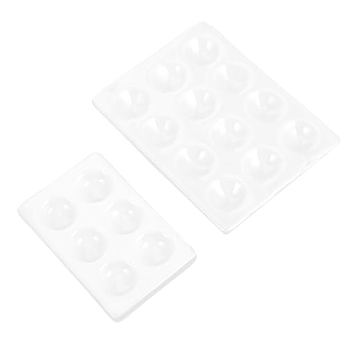 CIYODO 4pcs Porcelain Spotting Reaction Plate Chemistry Reaction Wells Plates 6 12 Holes for Laboratory Education