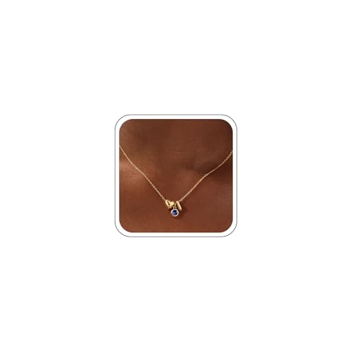 JIAOGE Initial Birthstone Necklace for Women - Letter I Heart Initial Necklaces for Women December Birthstone Necklace for Girls Birthday Gifts for Girls Blue Jewelry Blue Tanzanite Necklaces
