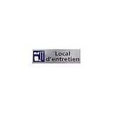 Pictogramme LOCAL D'ENTRETIEN (Q0263). Signalisation Porte - 170 X 50 mm - Autocollant souple ou plaque alu brossé 2mm. - Adhésif aspect aluminium brossé - Adhésif aspect aluminium brossé -