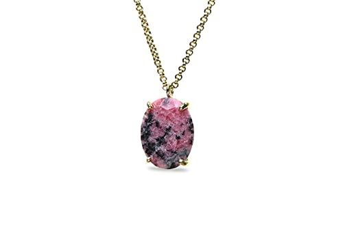 Collier en cristal de rhodonite le cadeau de mode idéal pour elle