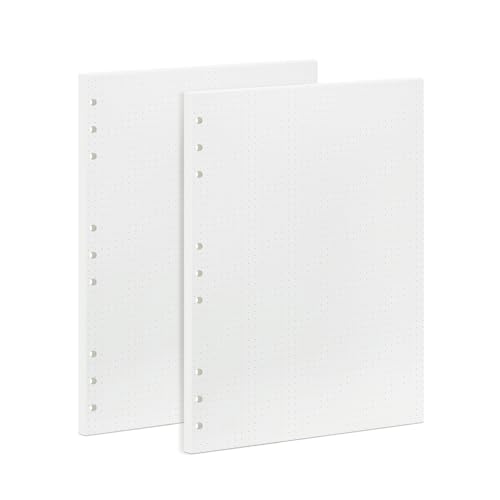 90 Blatt B5 Punktpapier OVISEEN 9 Löcher Punktiertes Nachfüllpapier für Ringordner & Bullet Journaling – Umweltfreundliches Büropapier (18x25,5 cm)