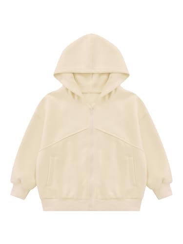 Girls Kids Zipper Hooded Sweatshirt Casual Fall Winter Jacket Long Sleeve Coat Outerwear with Pockets3