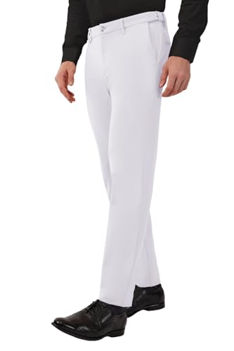 Image of SaintX Men's Premium 4-Way Comfort Stretch Formal Trousers | Smart Sweat Wicking Wrinkle Free Fabric | Smarter Techno Flex Expandable Waistband | Stylish Slim Fit | Daily Office Wear