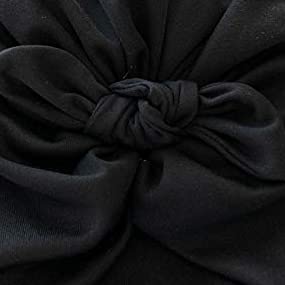 Touca Turbante Bebê Zoe Malha Gel Laço Preto