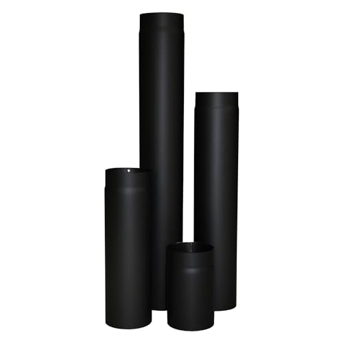 Kamino Flam 135046 Acier Allié Tube de poêle Senotherm, Noir, 15cm x 25cm