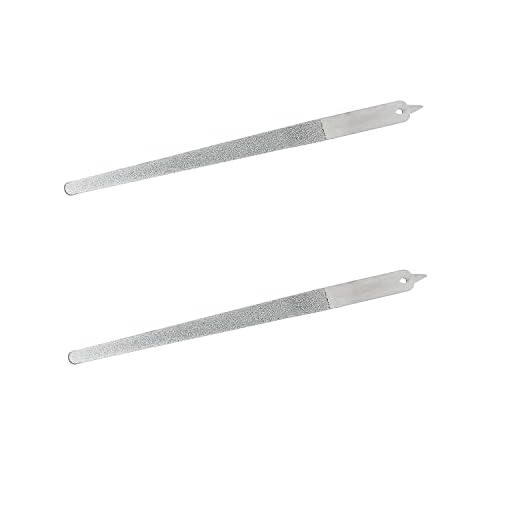 2PC 8 Diamond Dust Nail File - Stainless Steel Nail Dresser - 9 Inch