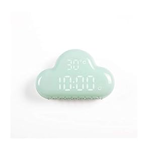 Luce Notturna,Nuvole Digital Alarm Clock Bedside Clocks Function Date Temperature Display Travel Kitchen Bedroom Sveglia Bambini Doppi Allarmi Luce Notturna Lampada Comodino Tavolo Funzione,Rosa