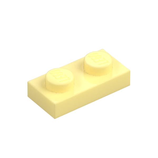 LEGO Plate 1 x 2, Part 3023, Building Brick Component (Bright Light Yellow, 100, Bricks) โ image 1