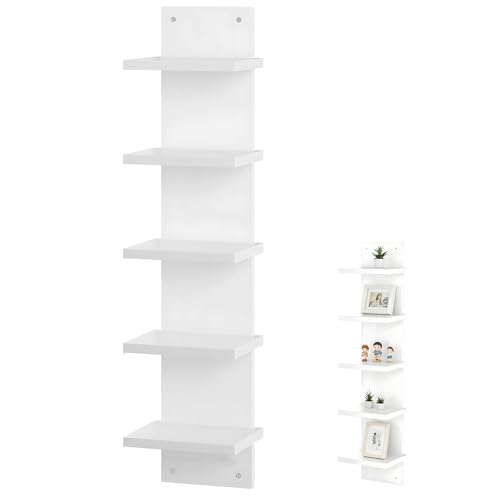 DORMIYA 5-Tier Wall Shelf, Space-Saving Floating Shelves for Storage, Composite