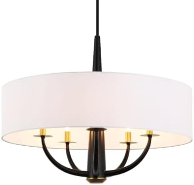 Varaluz 5 Light Pendant in Modern Style-23.5 Inches Tall and 30 Inches Wide-Black/Satin Brass Finish Lighting 503P05blsb