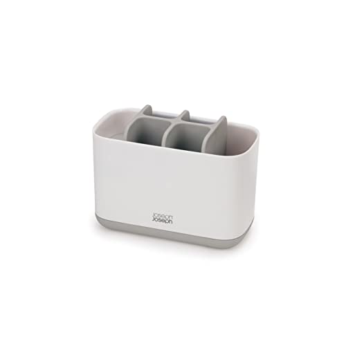 Joseph Joseph Easy-Store - Large Toothbrush Holder Caddy, Bathroom Storage - White/Grey