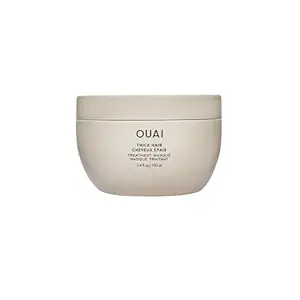 OUAI Thick Hair Mask - Treatment Masque with Almond Oil, Olive Oil, & Hydrolyzed Keratin to Restore Damaged Hair - Phthalate & Paraben Free Masque (3.4 Oz)