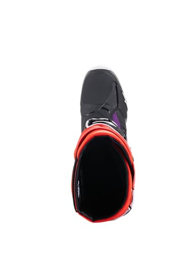 Image of Alpinestars Tech 10 Boots, High-Performance Motocross Boots, CE-Certified, 14, Black /Red Fluo /Orange Fluo /White