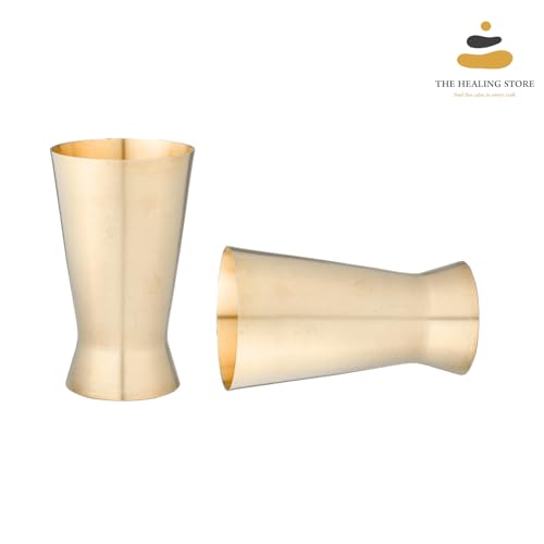 Image of THE HEALING STORE Bronze Kansa Glass, 200 ml Capacity, Gold, Medium Size (Glass 3)