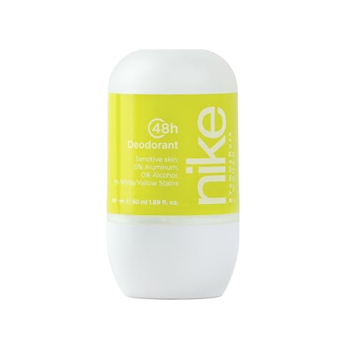 NIKE - Yummy Musk 50 ml, Desodorante Mujer Roll-On, Desodorante Antimanchas para Piel Sensible, 0% Alcohol y 0% Sales de Aluminio, de Larga DuraciónPerfume Floral Afrutada