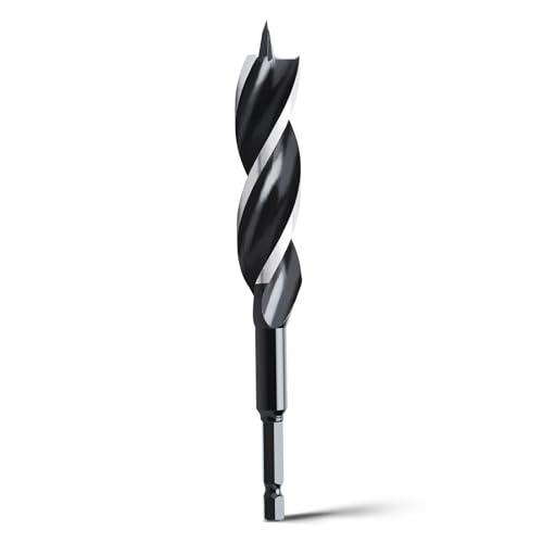 3/4 x 6 Auger Drill Bit for Soft and Hard Wood Plastic Drywall and Composite Materials Hex Shank Tri Flute Wood Drill Bit