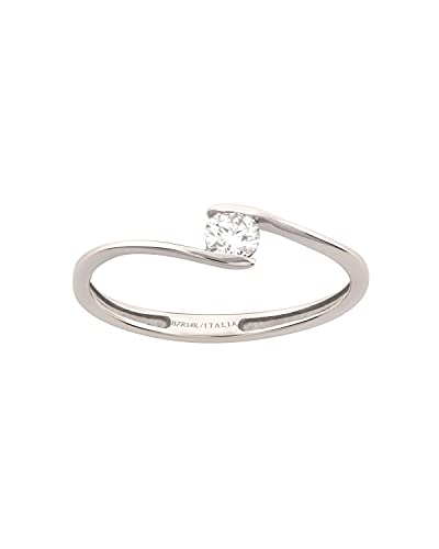 Oro 14k Anillo De Oro Blanco 14K Con 51Pts De Diamante-Bizzarro