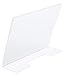 Slanted Sign Holder - 6-Pack 5 x 7 Inches Clear Plastic Desktop Picture Frame, Acrylic Ad Frame, Horizontal Slant Back Menu Holder, for Photos, Brochures, Restaurants, Cafes, Bars, Exhibition Booths