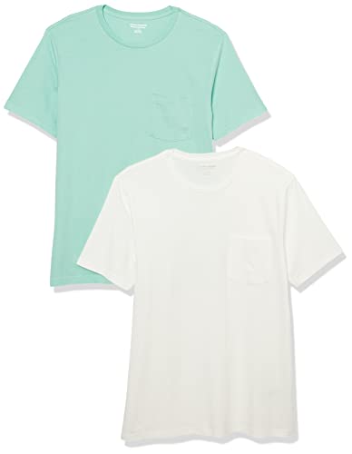 Image of Amazon Essentials Men's Short-Sleeve Crewneck Pocket T-Shirts, Pack of 2