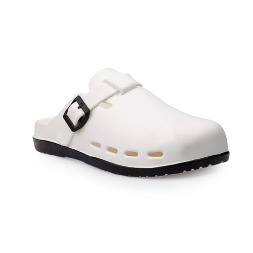 Image of Unisex Black Clogs with Adjustable Buckle Strap | Lightweight EVA Comfort Slip-On Sandals for Casual Wear & Outdoor Use