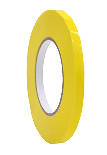 WOD Yellow Produce Poly Bag Sealing Tape, 1/2 inch x 180 yds. for Packaging and Sealing of Meat, Gifts, or Ice Bags BSTC24PVC