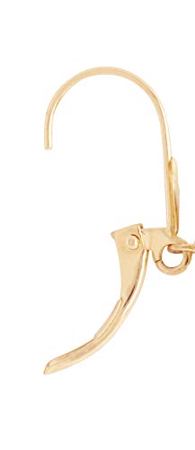 14k Gold Earrings, Yellow Gold Dangle Earrings with Round Cubic Zirconia Stone and Easy-to-Use Secure Leverback Clasp4