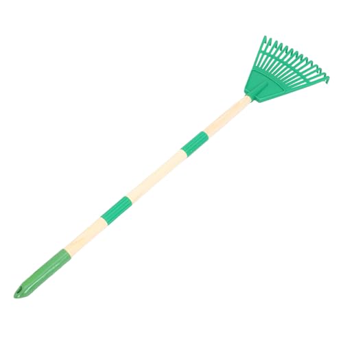 VANZACK Rastrello da Giardino Piccolo in Plastica 14 Denti con Manico Staccabile Ergonomico per Manutenzione Prato Pulizia Aiuole e Giardinaggio per Casa Campeggio e Cura Piante