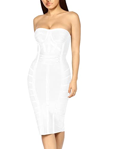Image of Hybrid & Company Women's Elegant Bandage Dress | Stretch fabric, flattering bodycon fit, elegant silhouette, suitable for cocktail parties, events, and special occasions