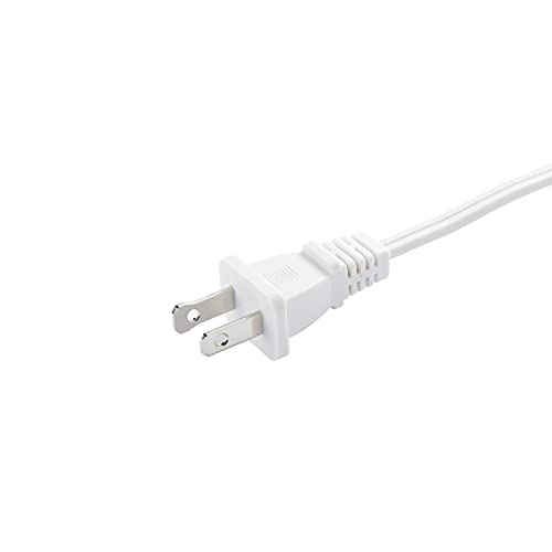 Two Prong Extension Cord 15 FT White Indoor AC 2 Prong Male and Female Power Cable Polarized for Nema 1-15P to 1-15R - Thumbnail 3