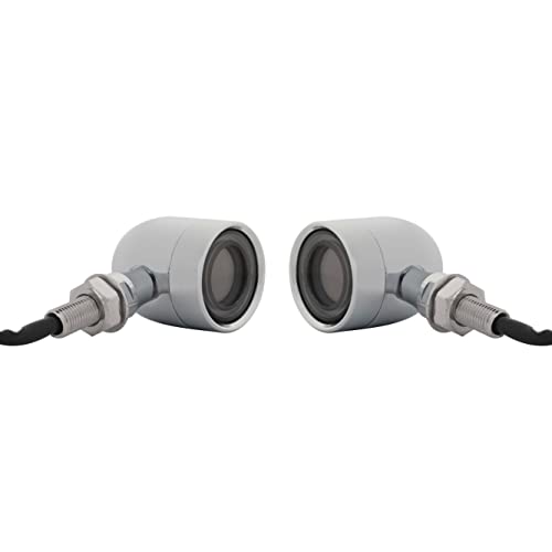 Image of Vintage Motorcycle Turn Signals LED Front Lights 2 PCS, 40 LEDs Motorbike Switchback White Amber Light for Running Turn Blinkers Universal Fit Chopper Bobber Mine Bikes - Chrome