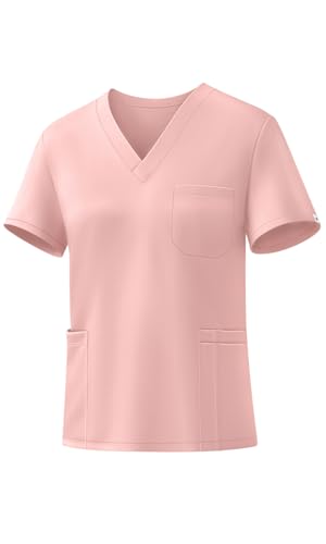 Image of V-Neck Scrub Tops for Women, Stretch 4-Pocket Nurse Uniform