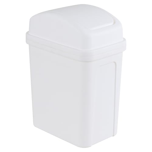 Caneca de basura pequeña de plástico con tapa basculante