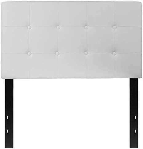Flash Furniture Lennox Tufted Upholstered Twin Size Headboard in White Vinyl