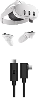 Bundle of Meta Quest 3 512GB— Breakthrough Mixed Reality — Powerful Performance (Renewed Premium) + Meta Quest Link Cable - Virtual Reality Headset Cable for Quest - 16FT (5M) - PC VR