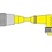 RSM WKM 40-2M/S101, Cordset; Str 7/8-16 M 4pos to R/A 7/8-16 F 4pos, 4x18AWG 2M, TPE Yellow, U-02489