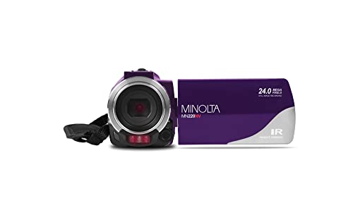 Minolta Mn220Nv 1080P Full Hd 24Mp Night Vision Camcorder With Wifi W/32Gb Memory Card (Purple) #TOP2