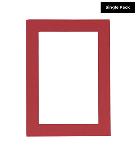 11x14 Mat Bevel Cut for 8x11 Photos - Acid Free Deep Red Precut Matboard - For Pictures, Photos, Framing - 4-ply Thickness