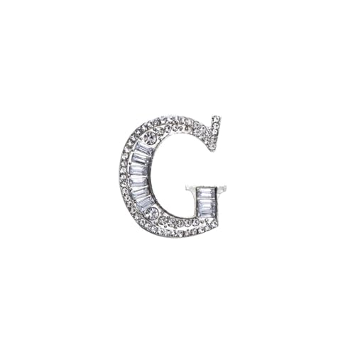Image of A-Z 26 Letters Brooch Pins Silver Initial Rhinestone Brooches Crystal Alphabet Breastpin Pin Women Gifts Jewelry