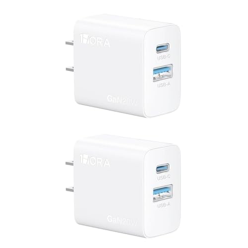 1 Hora 2 Pack GAN Cargador Tipo C con 2 Puertos Carga Rápida - US...