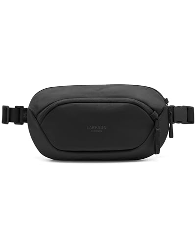 Larkson Sling Bag Herren & Damen Schwarz - Helge Large - Anti Diebstahl Crossbody Bag mit RFID Blocker - Bauchtasche für Alltag, Festival & Reisen - Wasserabweisend
