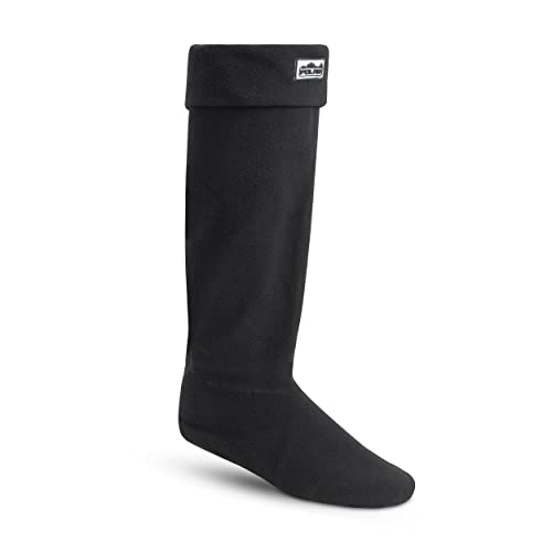 Polar Womens Thermal Fleece Welly Wellington Boot Warm Cosy Soft Wellie Socks - Black - XL