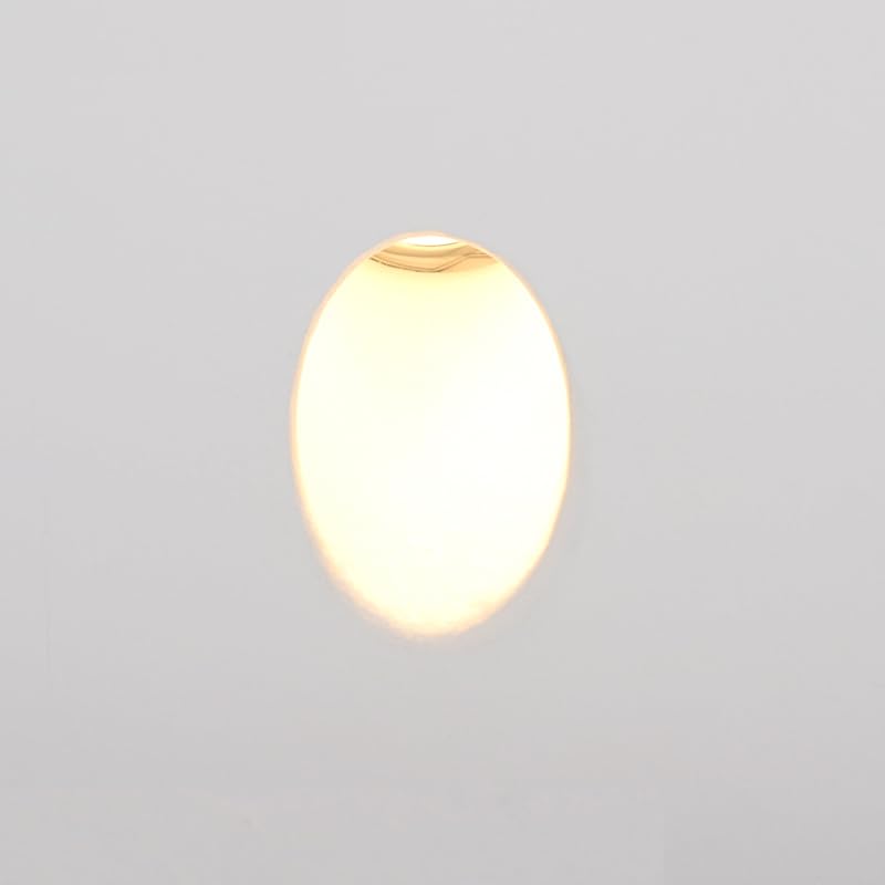 Teardrop Trimless Wall Light for Hallways and Stairwells, 3000K Warm White LED, Plaster Material, 3 Year Guarantee [Energy Class A]