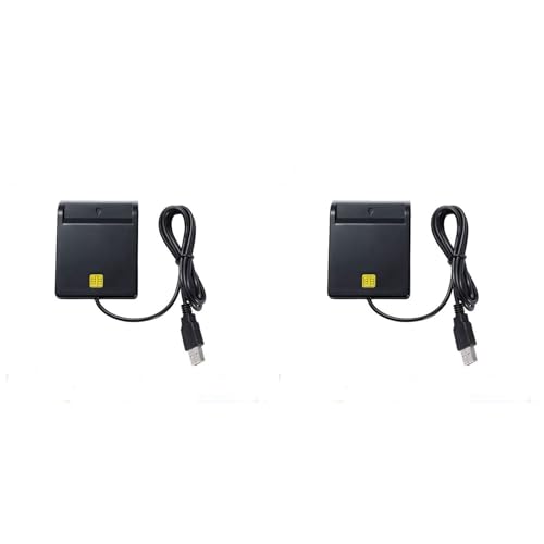 Hndhbfgrt 2X Lector de Tarjetas Inteligentes USB para Tarjetas Bancarias IC/ID Lector de Tarjetas EMV 7 8 10 para Linux OS USB- ISO 7816