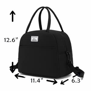 Xqxa Lunch Bag Reusable Insulated Cooler Water Resistant Lunch Box Adult Tote Lunch Bag For Women/Men Work Picnic Beach Or Travel-Black #TOP1