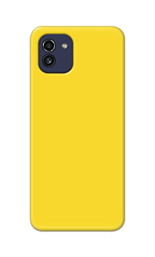 Image of Printed Hard Back Cover Case for Samsung Galaxy A03 Back Cover (Plain Yellow) -1803