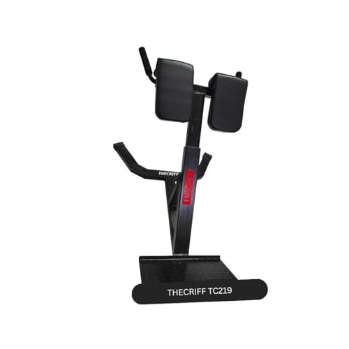 Image of Hyperextension Gym Back and core exercises Bench Roman Chair Adjustable Heavy Duty Abdominal, Hamstring, GHD Workout | Strength Training Back and Legs Calf Gym Bench | Black Matt Powder Coating (TC219)