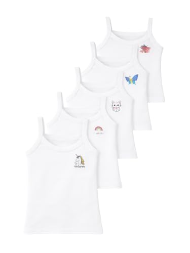 Image of superminis Baby Girl's Sleeveless Printed Cotton Regular Fit Camisole Slips - Pack of 6 & 5