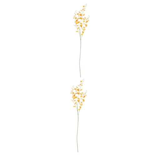 Cabilock 2piezas Flor Artificial De Seda Tallo para Decoración Orquídea Oncidium para Comedores y Eventos Especiales